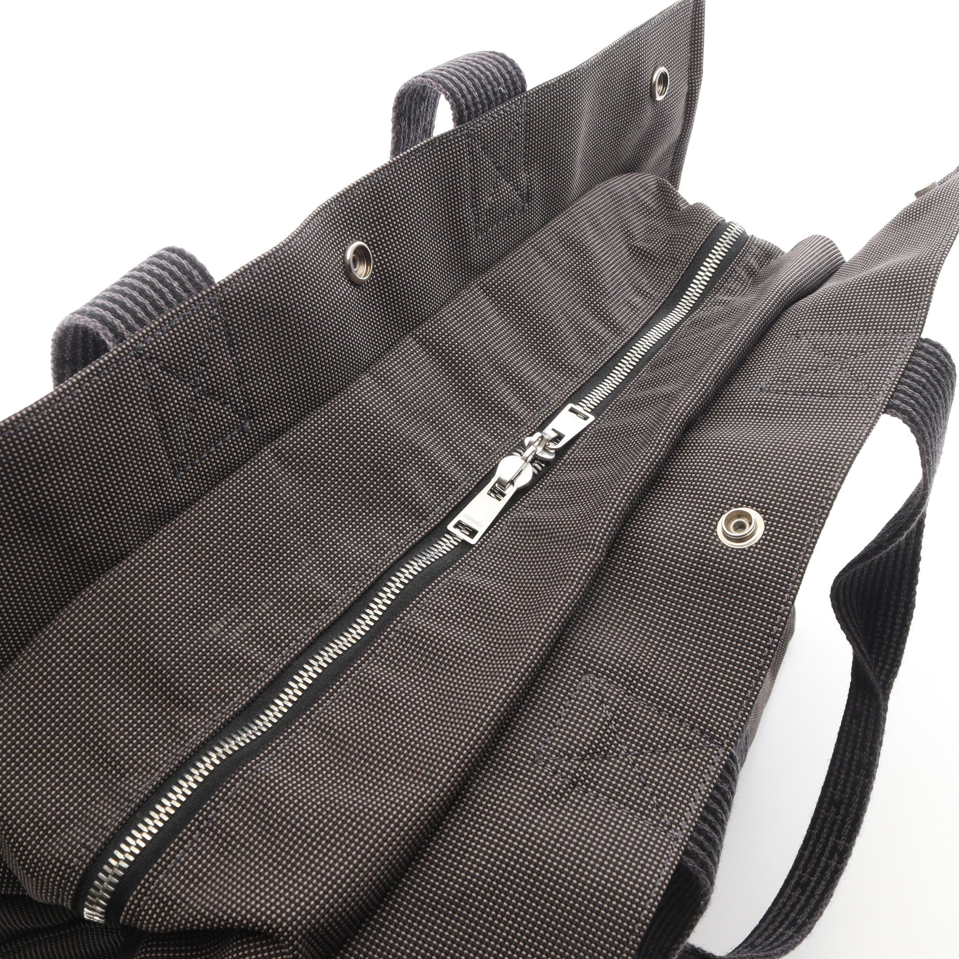 エールラインGM ハンドバッグ トートバッグ キャンバス グレー シルバー金具 エルメス バッグ HERMES