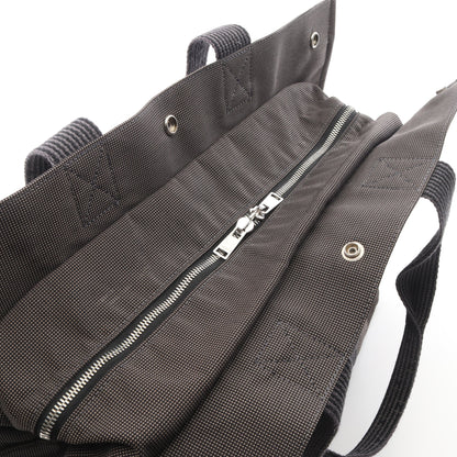エールラインGM ハンドバッグ トートバッグ キャンバス グレー シルバー金具 エルメス バッグ HERMES