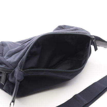 Re-Nylon ショルダーバッグ ナイロン サフィアーノレザー ネイビー プラダ