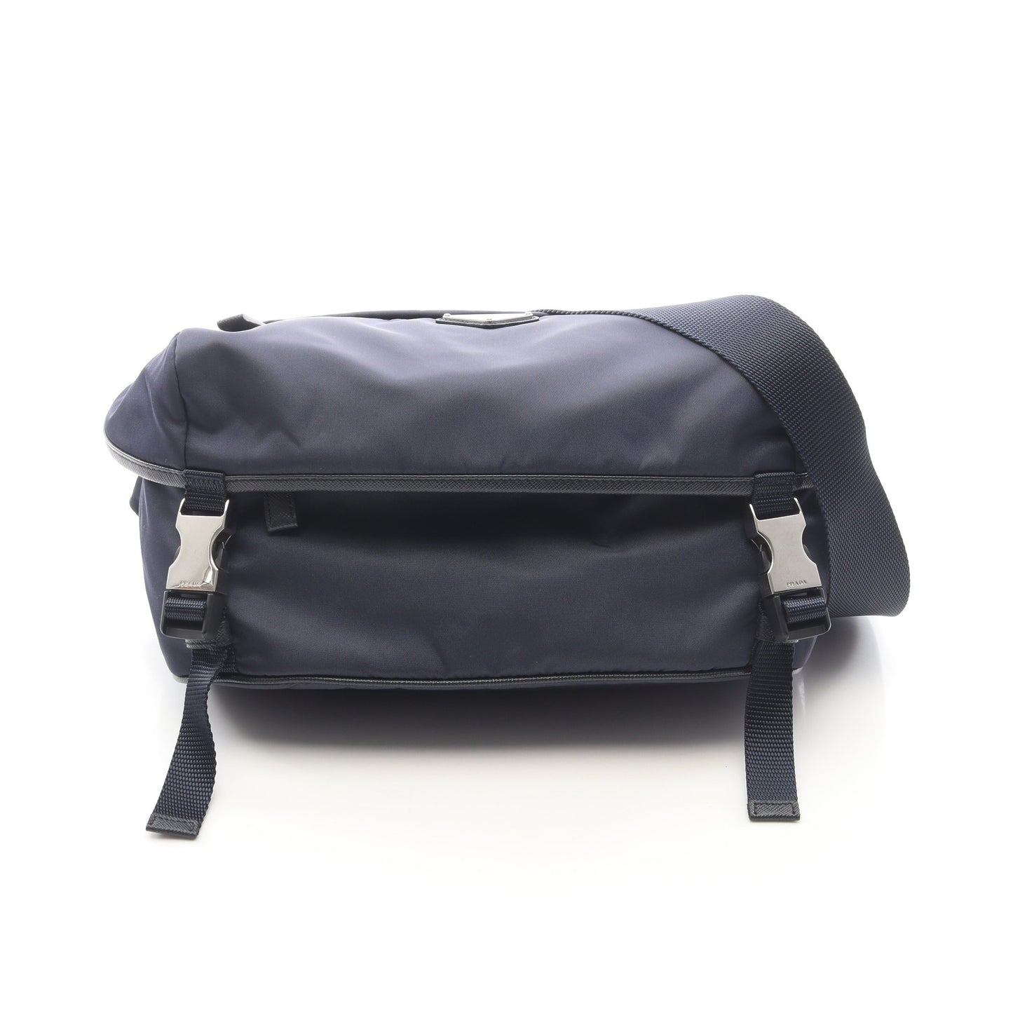 Re-Nylon ショルダーバッグ ナイロン サフィアーノレザー ネイビー プラダ