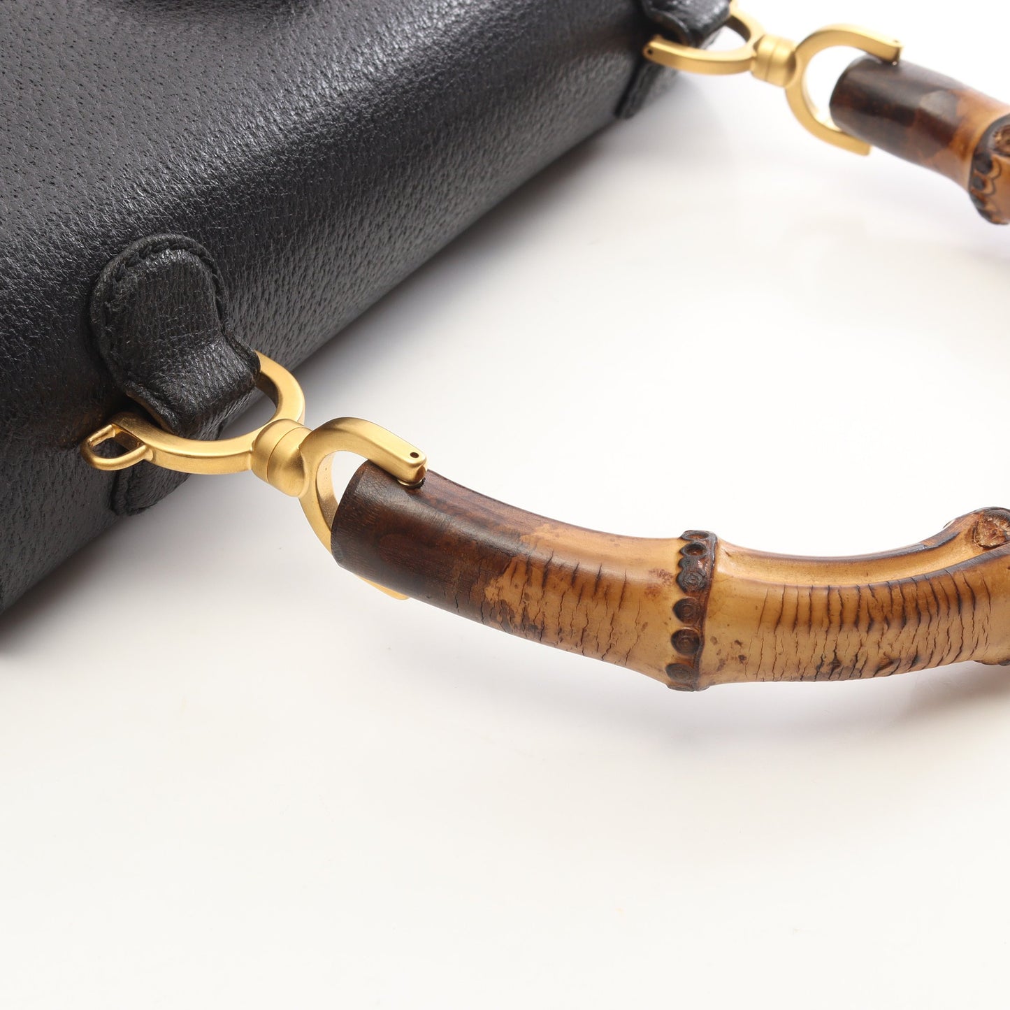 バンブー 2WAY ハンドバッグ レザー ブラック グッチ バッグ GUCCI