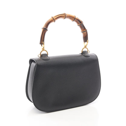 バンブー 2WAY ハンドバッグ レザー ブラック グッチ バッグ GUCCI