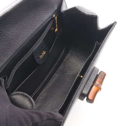 バンブー 2WAY ハンドバッグ レザー ブラック グッチ バッグ GUCCI