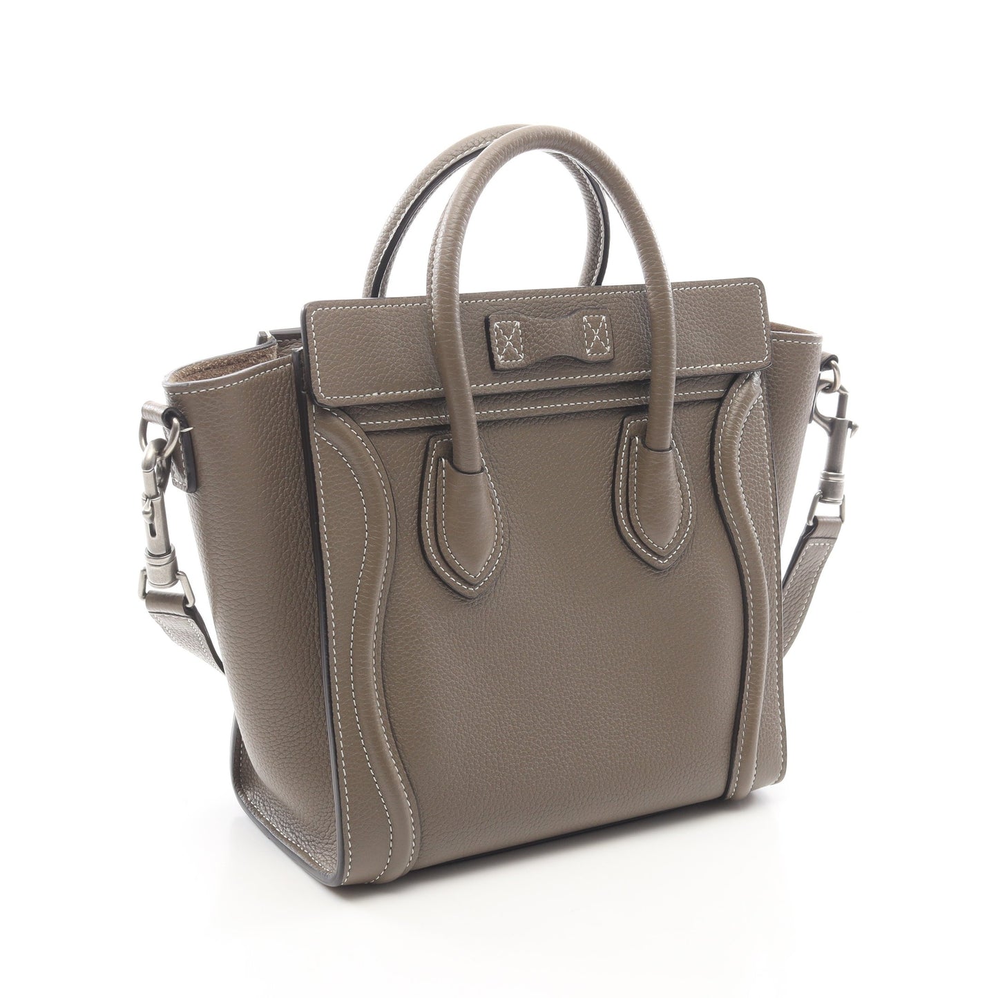 ラゲージ ナノショッパー 2WAY ハンドバッグ レザー グレーブラウン セリーヌ バッグ CELINE