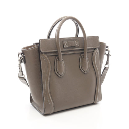 ラゲージ ナノショッパー 2WAY ハンドバッグ レザー グレーブラウン セリーヌ バッグ CELINE