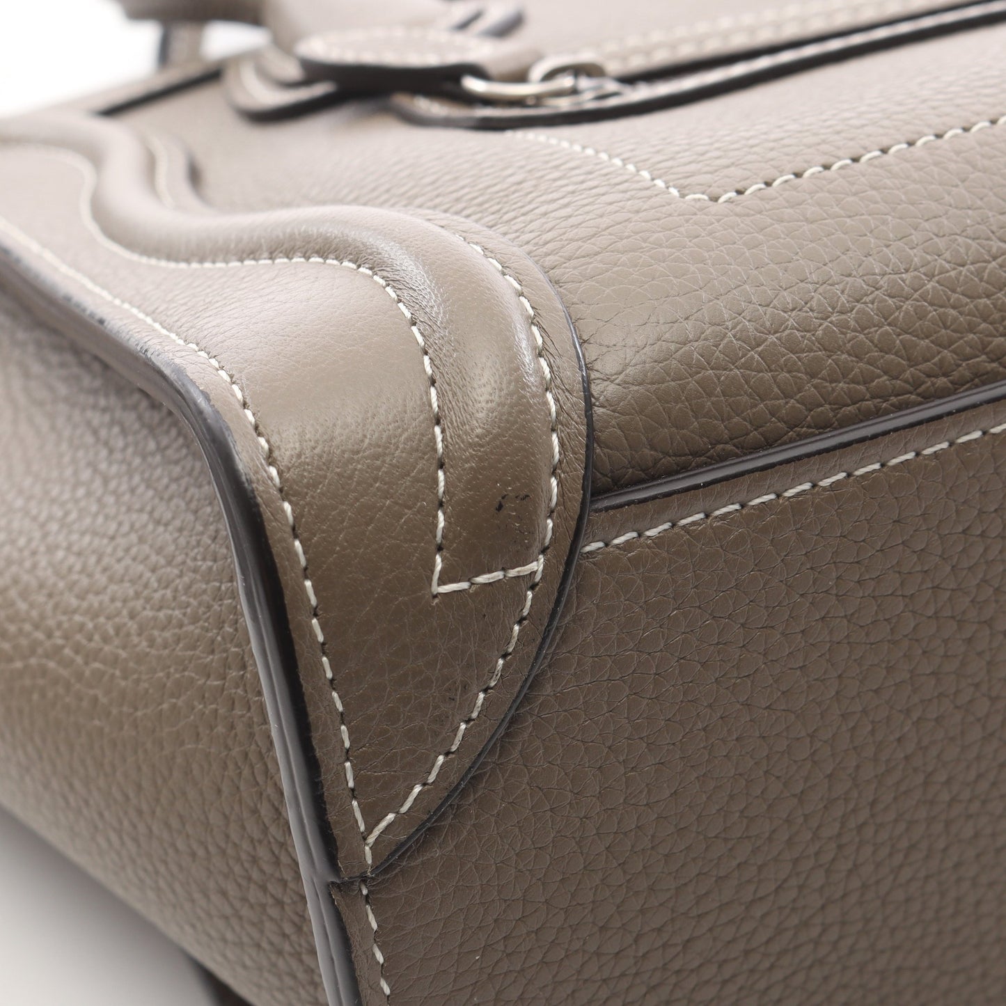 ラゲージ ナノショッパー 2WAY ハンドバッグ レザー グレーブラウン セリーヌ バッグ CELINE