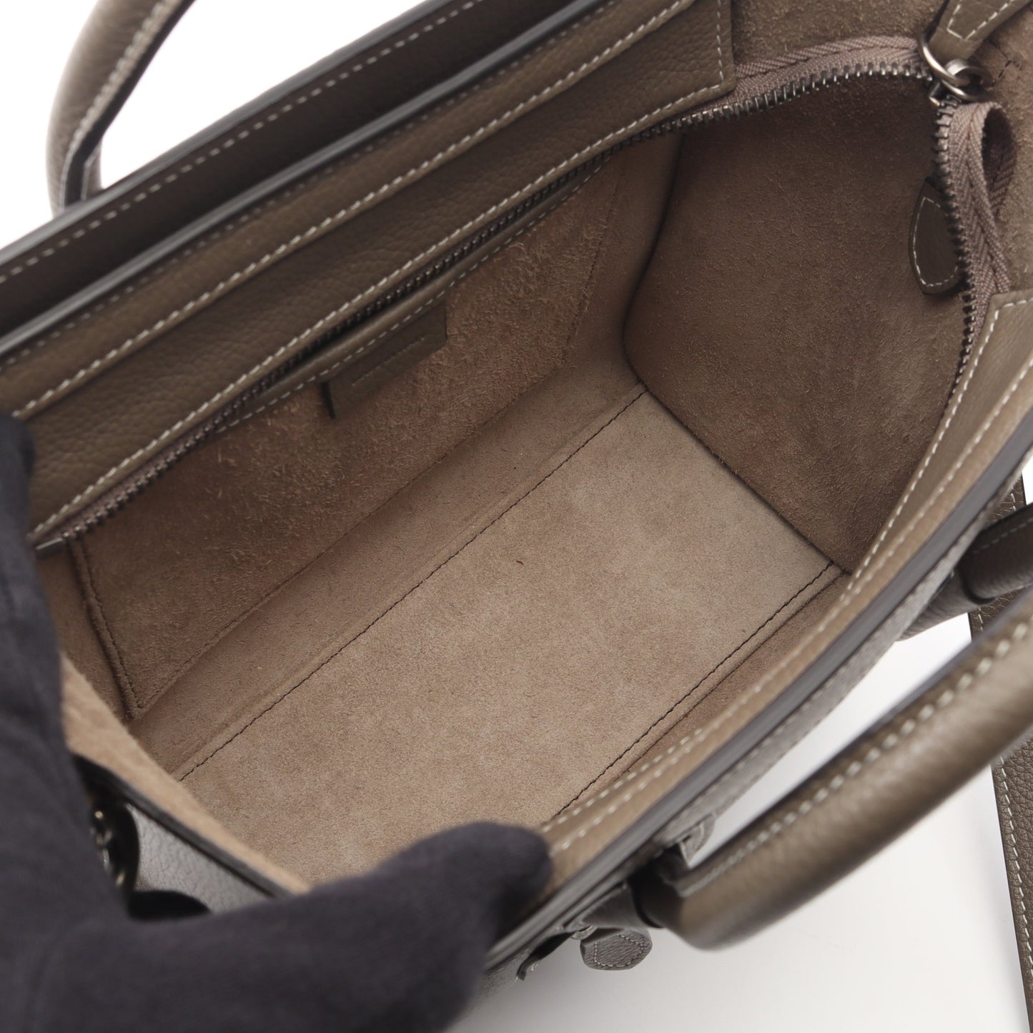 ラゲージ ナノショッパー 2WAY ハンドバッグ レザー グレーブラウン セリーヌ バッグ CELINE