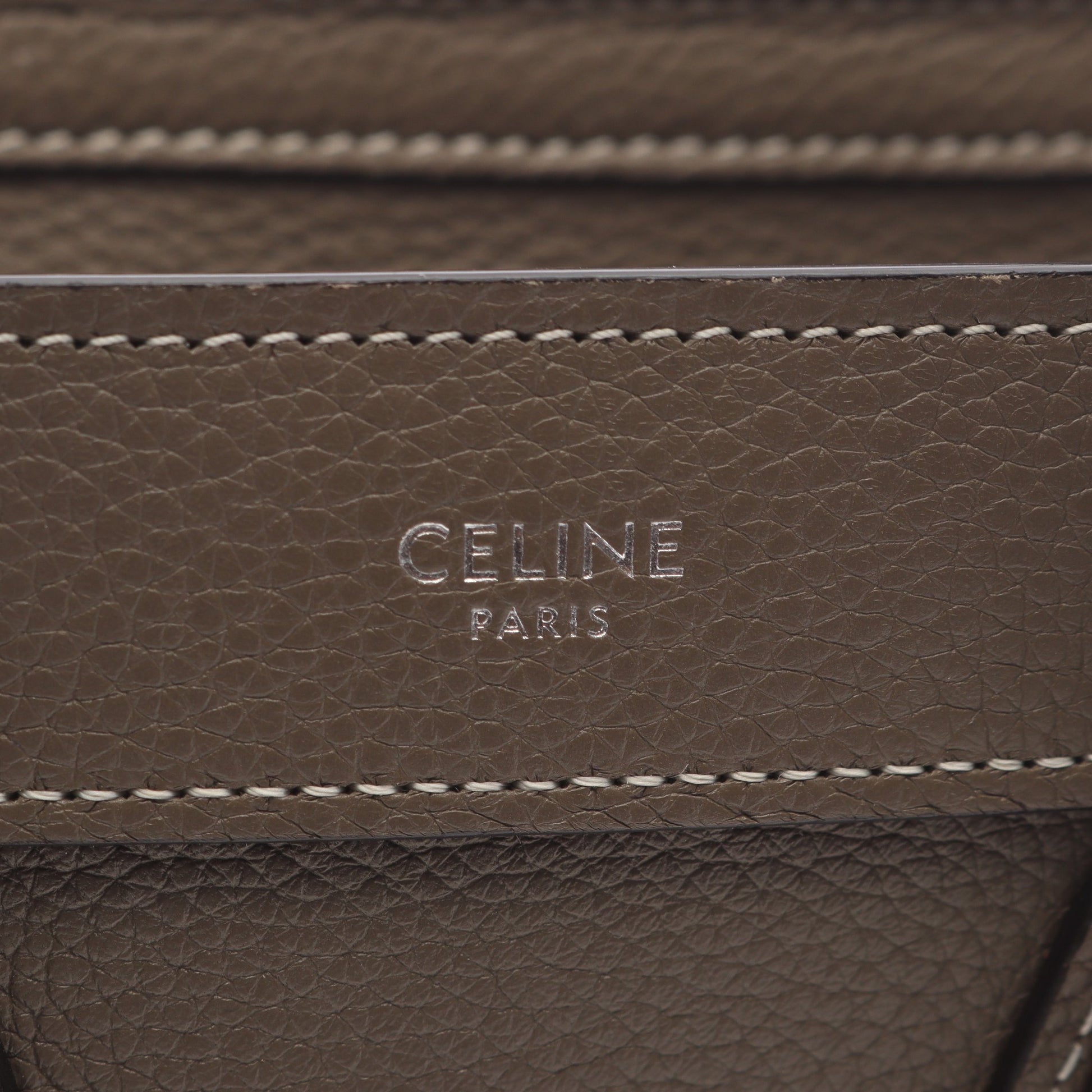 ラゲージ ナノショッパー 2WAY ハンドバッグ レザー グレーブラウン セリーヌ バッグ CELINE
