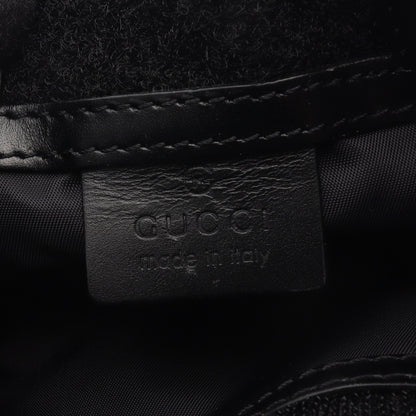 GGキャンバス ショルダーバッグ キャンバス レザー ブラック グッチ バッグ GUCCI