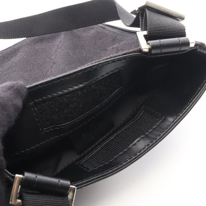 GGキャンバス ショルダーバッグ キャンバス レザー ブラック グッチ バッグ GUCCI