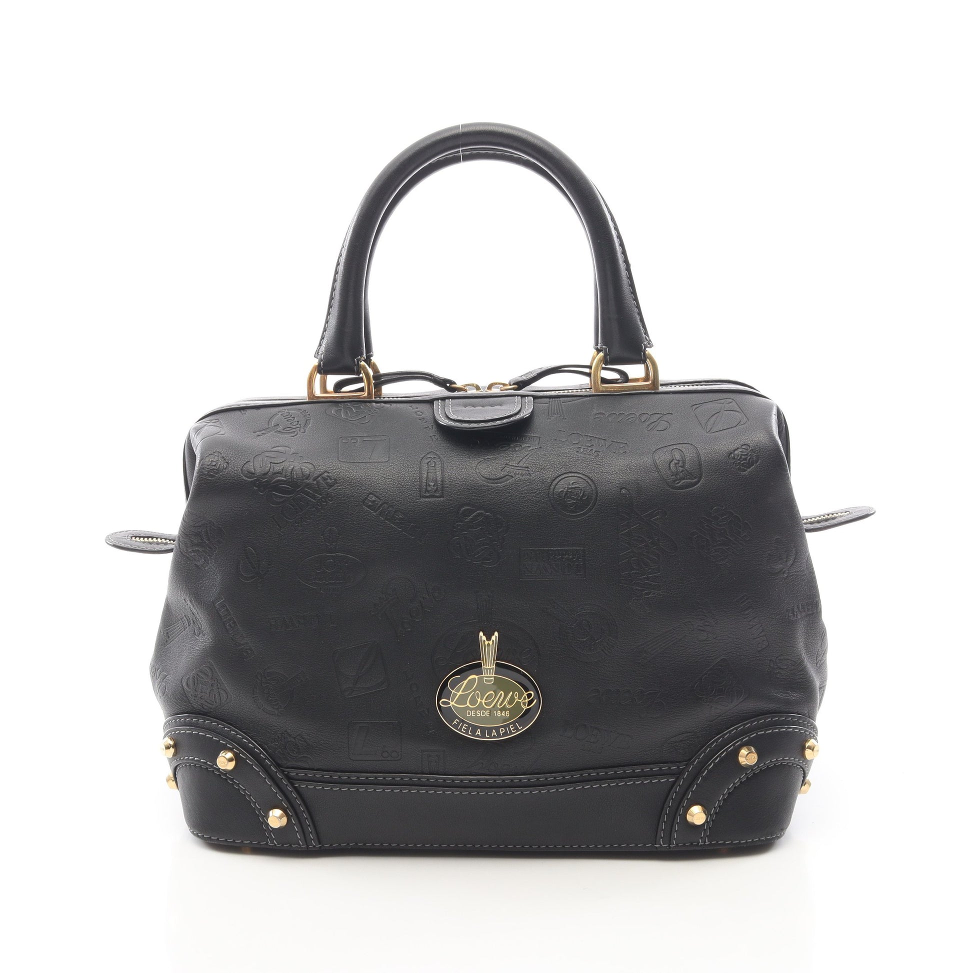 ドクターズバッグ 160周年記念 ミニボストンバッグ レザー ブラック ロエベ バッグ LOEWE