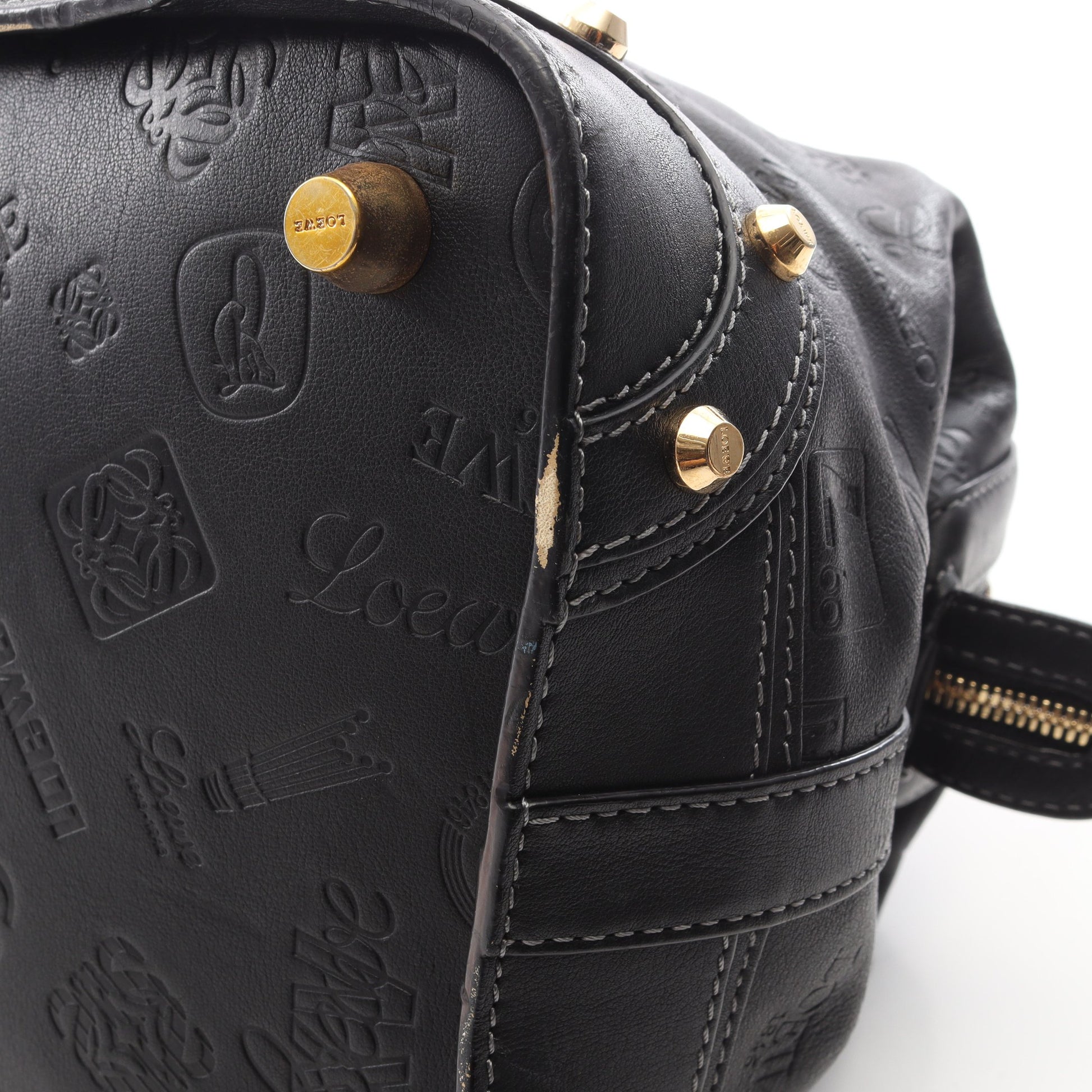 ドクターズバッグ 160周年記念 ミニボストンバッグ レザー ブラック ロエベ バッグ LOEWE