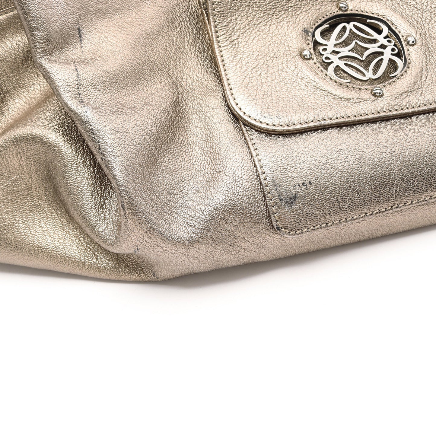 ナッパアイレ ハンドバッグ レザー シャンパンゴールド ロエベ バッグ LOEWE