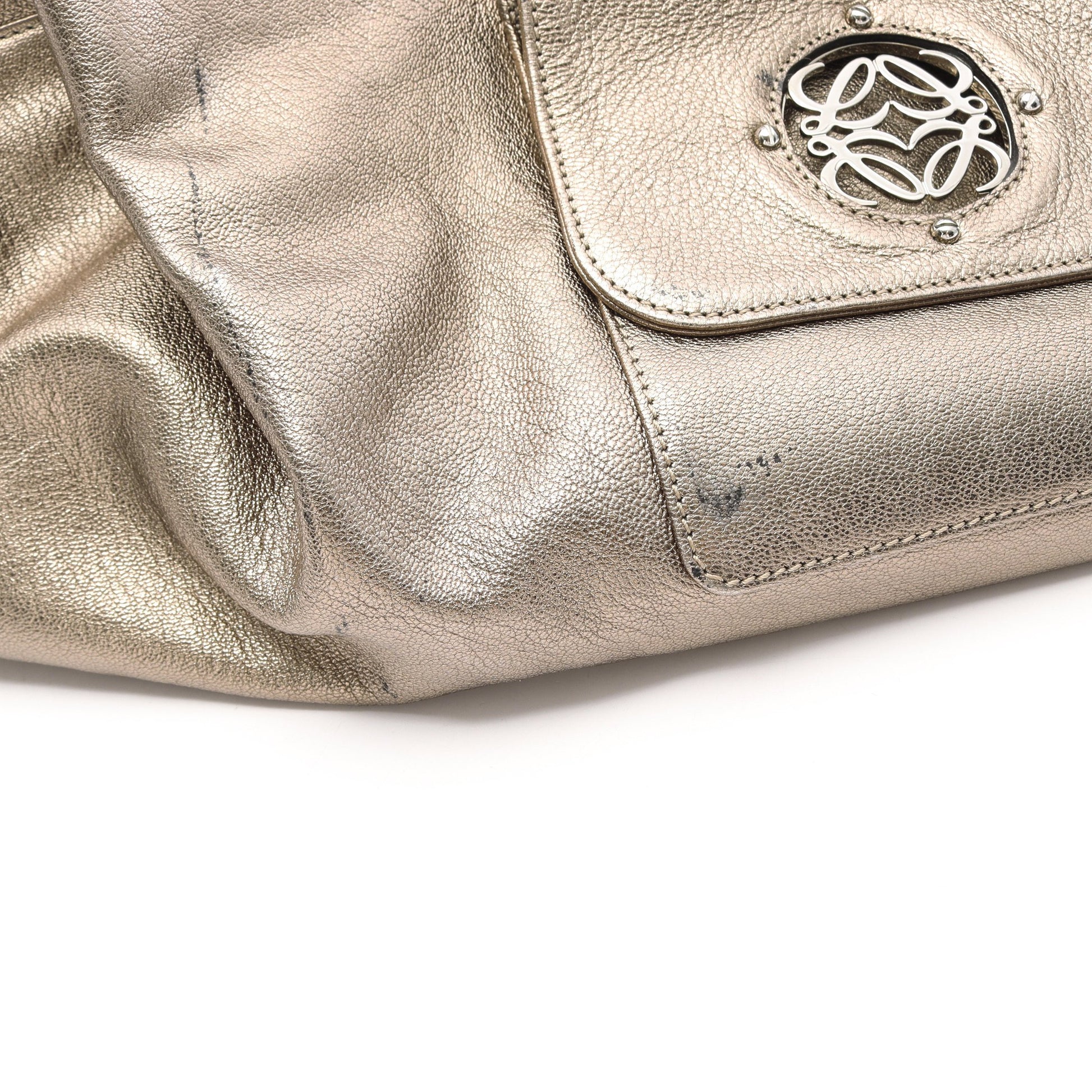 ナッパアイレ ハンドバッグ レザー シャンパンゴールド ロエベ バッグ LOEWE