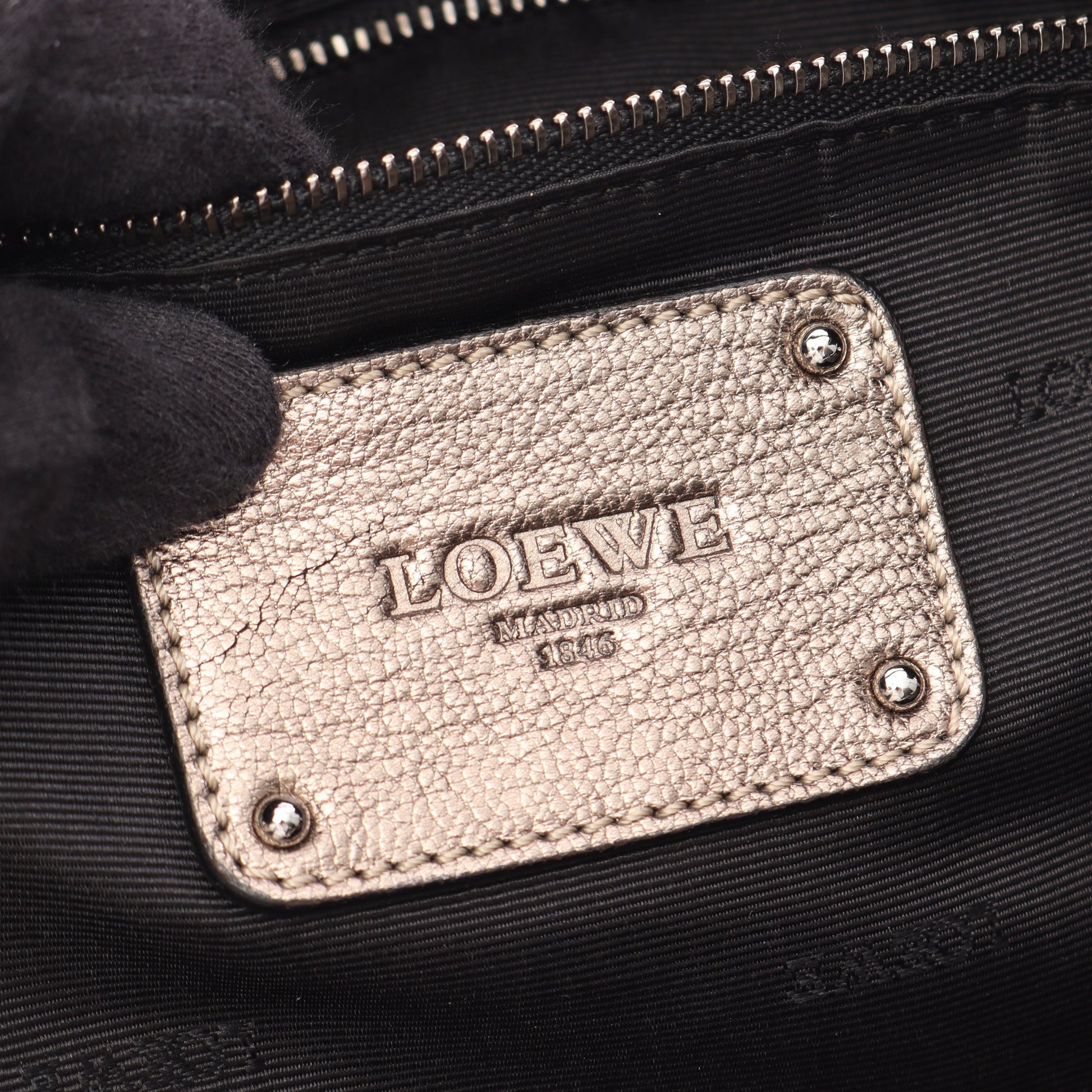 ナッパアイレ ハンドバッグ レザー シャンパンゴールド ロエベ バッグ LOEWE