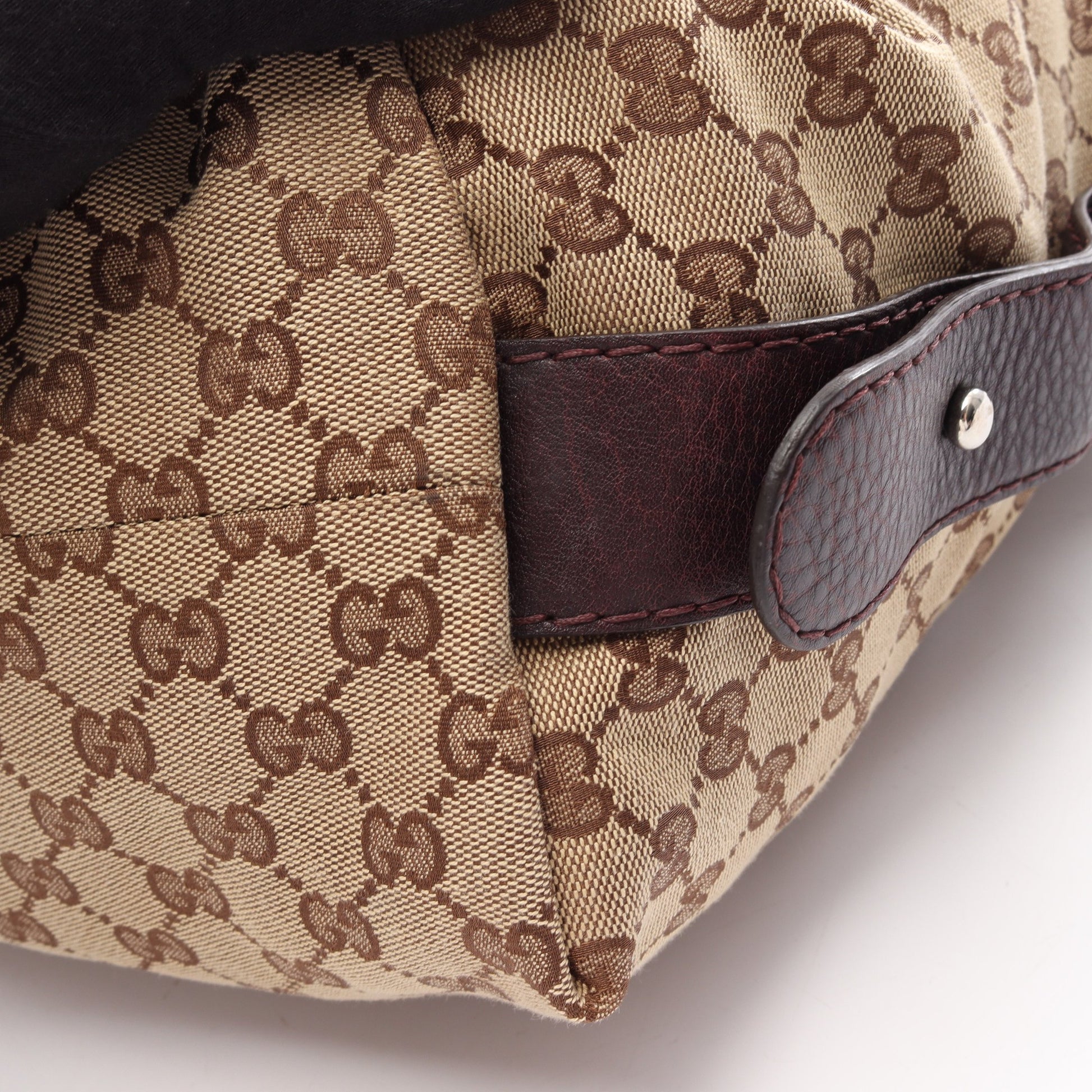 バンブー GGキャンバス ハンドバッグ トートバッグ キャンバス レザー ベージュ パープル グッチ バッグ GUCCI
