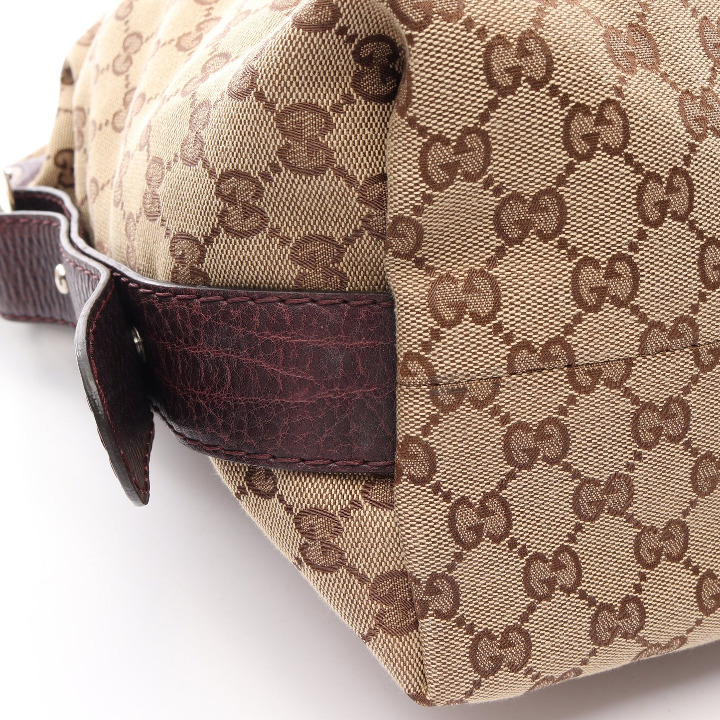 バンブー GGキャンバス ハンドバッグ トートバッグ キャンバス レザー ベージュ パープル グッチ バッグ GUCCI