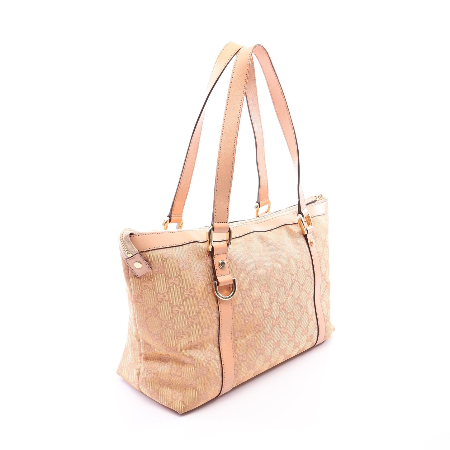 アビー GGキャンバス ショルダーバッグ トートバッグ キャンバス レザー ピンクベージュ グッチ バッグ GUCCI