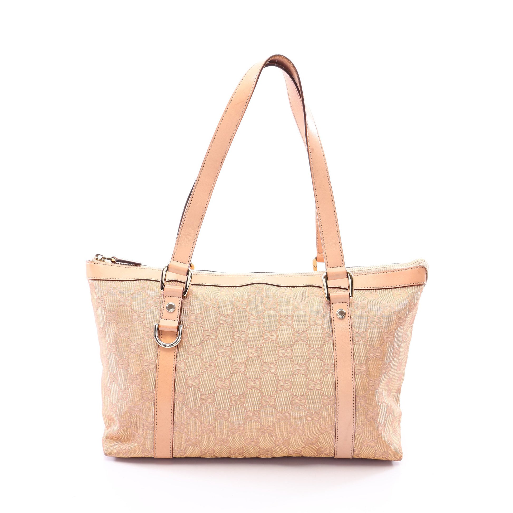 アビー GGキャンバス ショルダーバッグ トートバッグ キャンバス レザー ピンクベージュ グッチ バッグ GUCCI