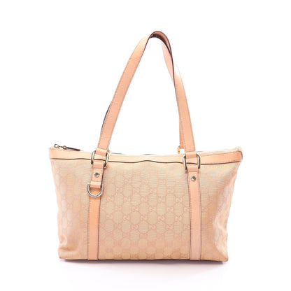アビー GGキャンバス ショルダーバッグ トートバッグ キャンバス レザー ピンクベージュ グッチ バッグ GUCCI