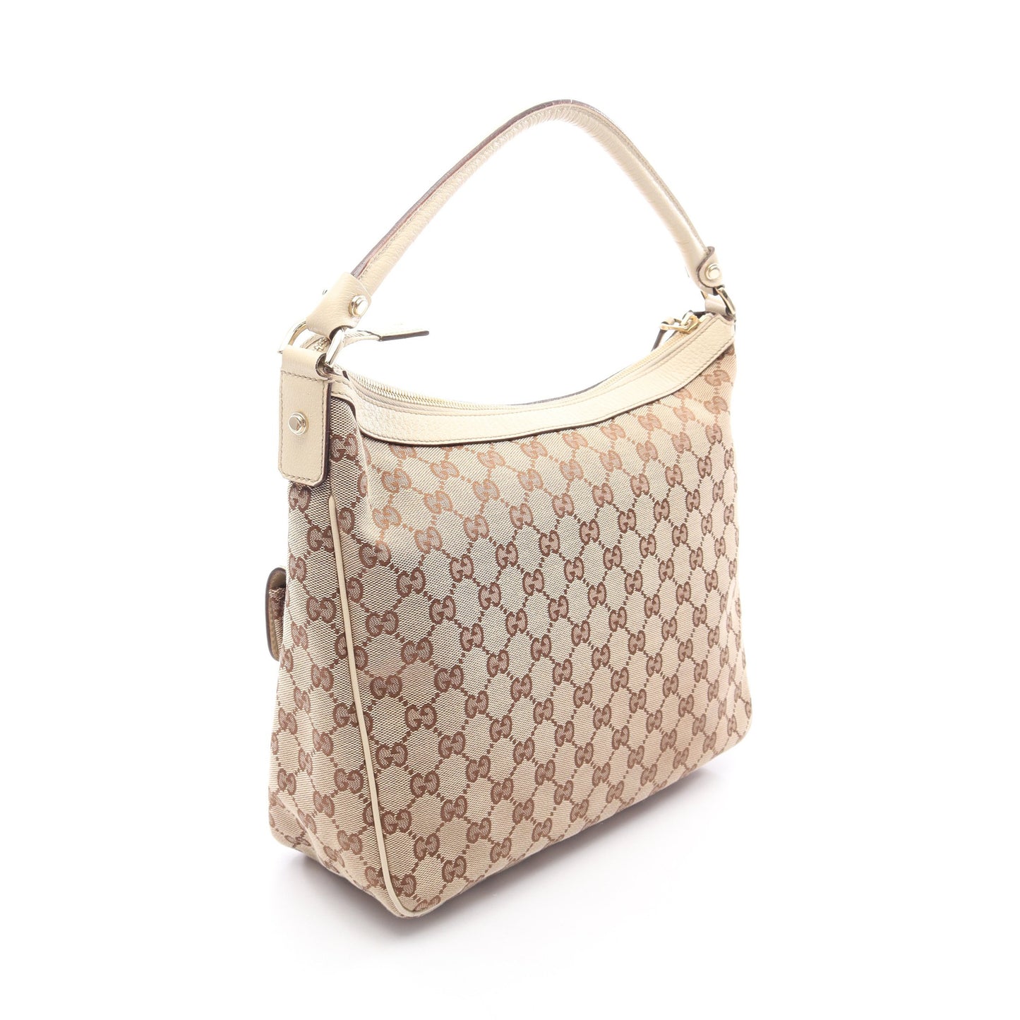 アビー GGキャンバス ワンショルダーバッグ キャンバス レザー ベージュ アイボリー グッチ バッグ GUCCI