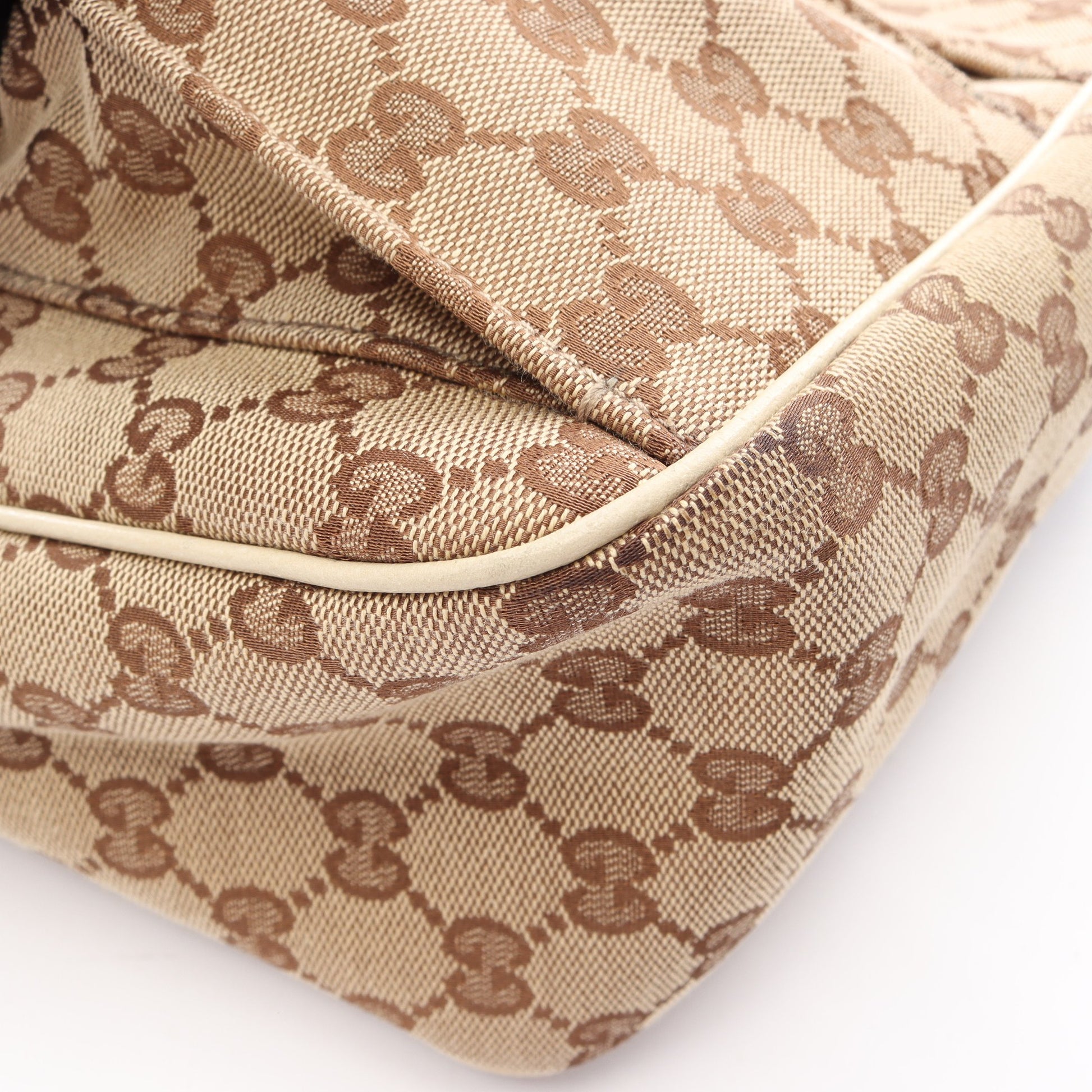 アビー GGキャンバス ワンショルダーバッグ キャンバス レザー ベージュ アイボリー グッチ バッグ GUCCI