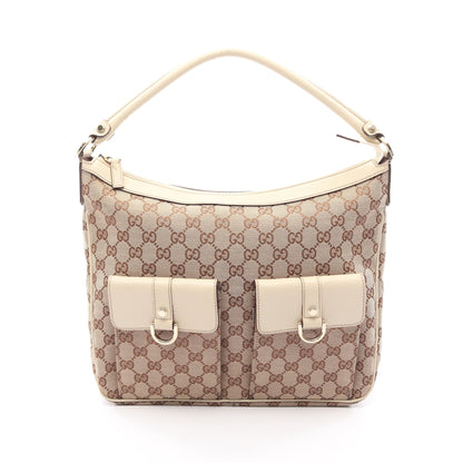 アビー GGキャンバス ワンショルダーバッグ キャンバス レザー ベージュ アイボリー グッチ バッグ GUCCI