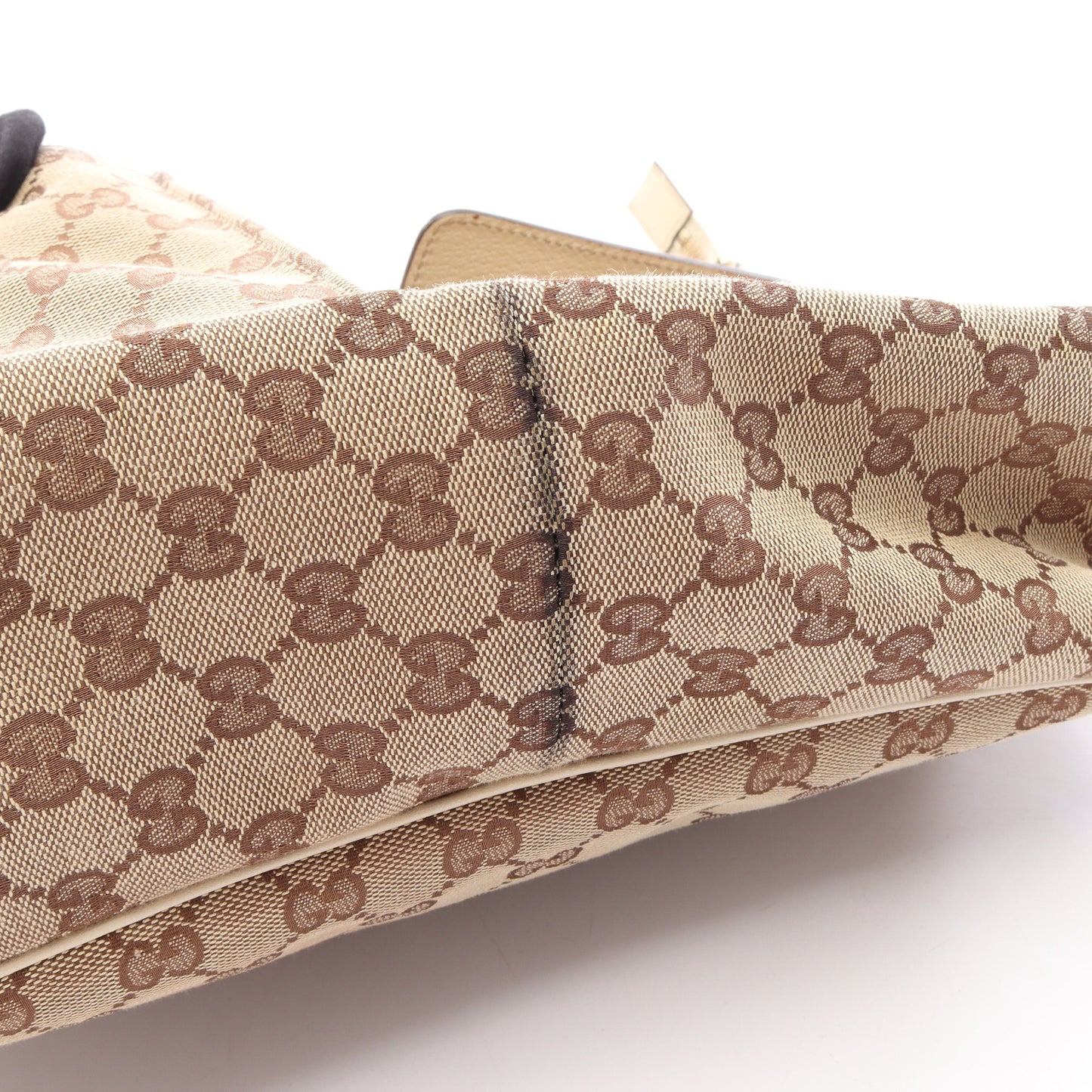 アビー GGキャンバス ワンショルダーバッグ キャンバス レザー ベージュ アイボリー グッチ バッグ GUCCI