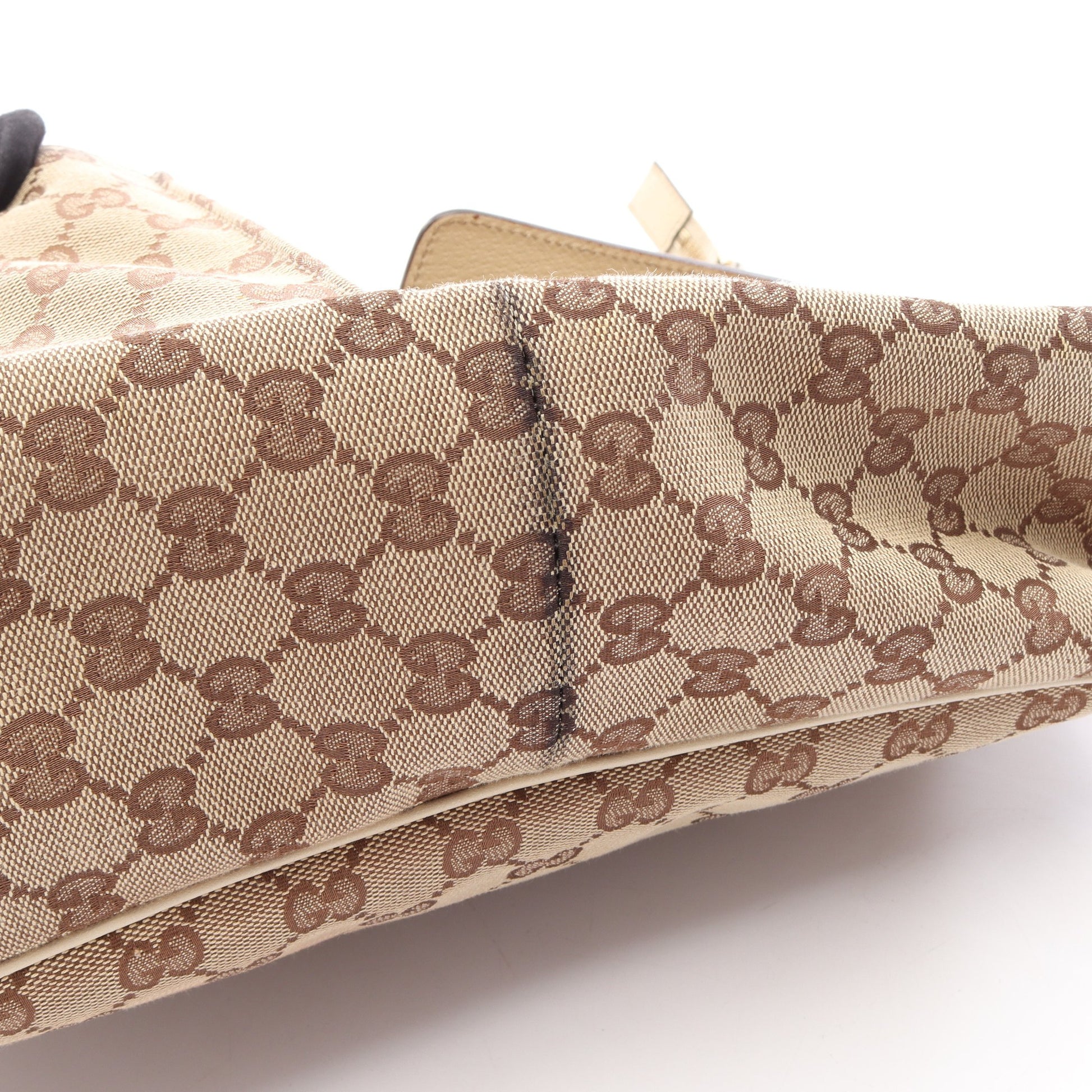アビー GGキャンバス ワンショルダーバッグ キャンバス レザー ベージュ アイボリー グッチ バッグ GUCCI