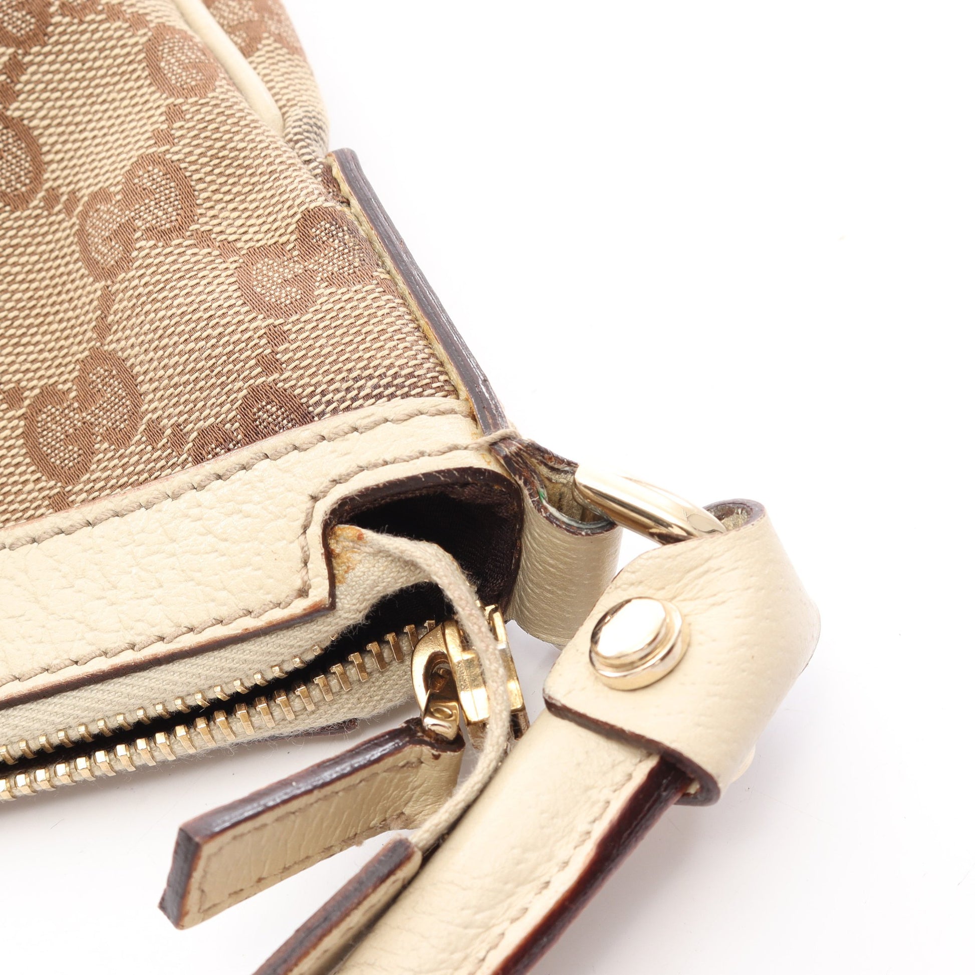 アビー GGキャンバス ワンショルダーバッグ キャンバス レザー ベージュ アイボリー グッチ バッグ GUCCI
