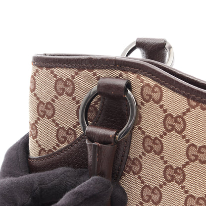 GGキャンバス ハンドバッグ トートバッグ キャンバス レザー ベージュ ダークブラウン グッチ バッグ GUCCI