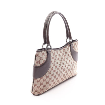GGキャンバス ハンドバッグ トートバッグ キャンバス レザー ベージュ ダークブラウン グッチ バッグ GUCCI