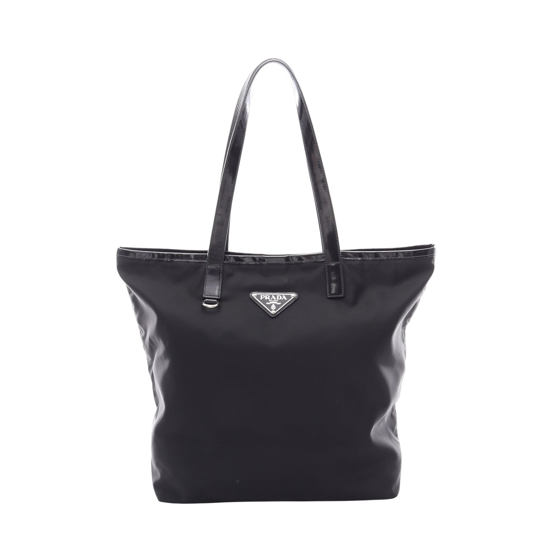 トライアングルロゴ ショルダーバッグ トートバッグ ナイロン レザー ブラック プラダ バッグ PRADA