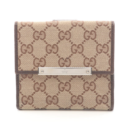 GGキャンバス Wホック財布 二つ折り財布 キャンバス レザー ベージュ ブラウン グッチ 財布・小物 GUCCI