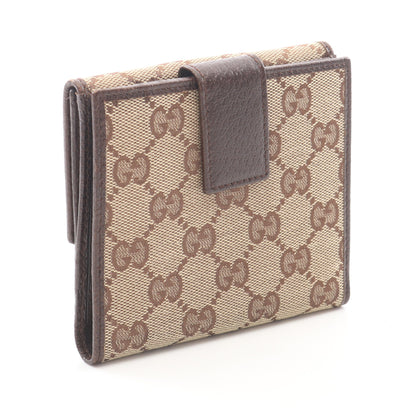 GGキャンバス Wホック財布 二つ折り財布 キャンバス レザー ベージュ ブラウン グッチ 財布・小物 GUCCI