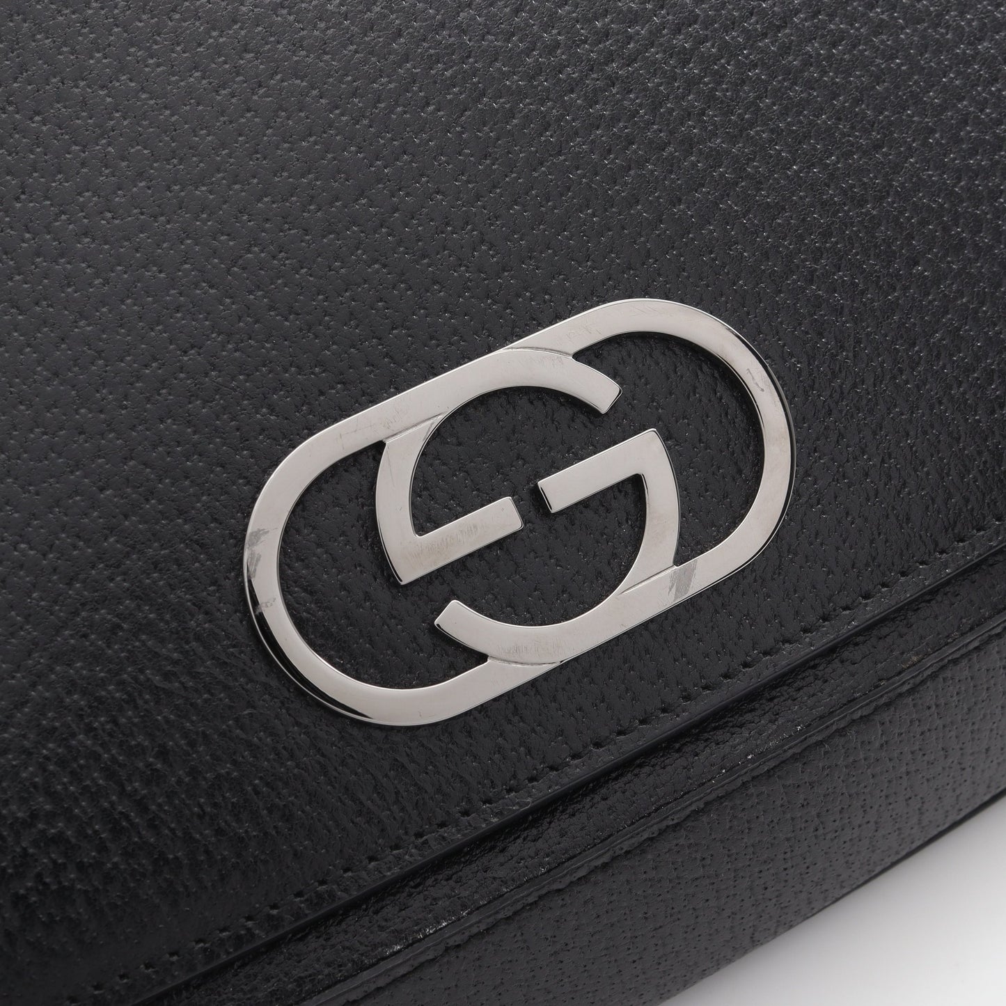 インターロッキングG ワンショルダーバッグ レザー ブラック グッチ バッグ GUCCI