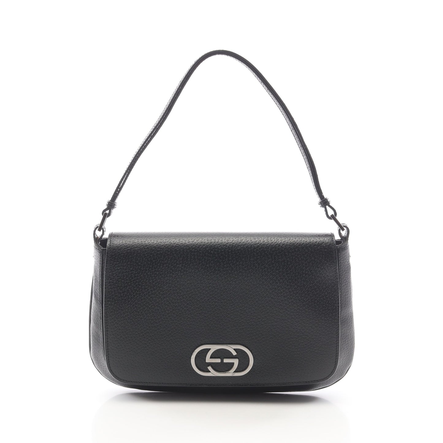 インターロッキングG ワンショルダーバッグ レザー ブラック グッチ バッグ GUCCI