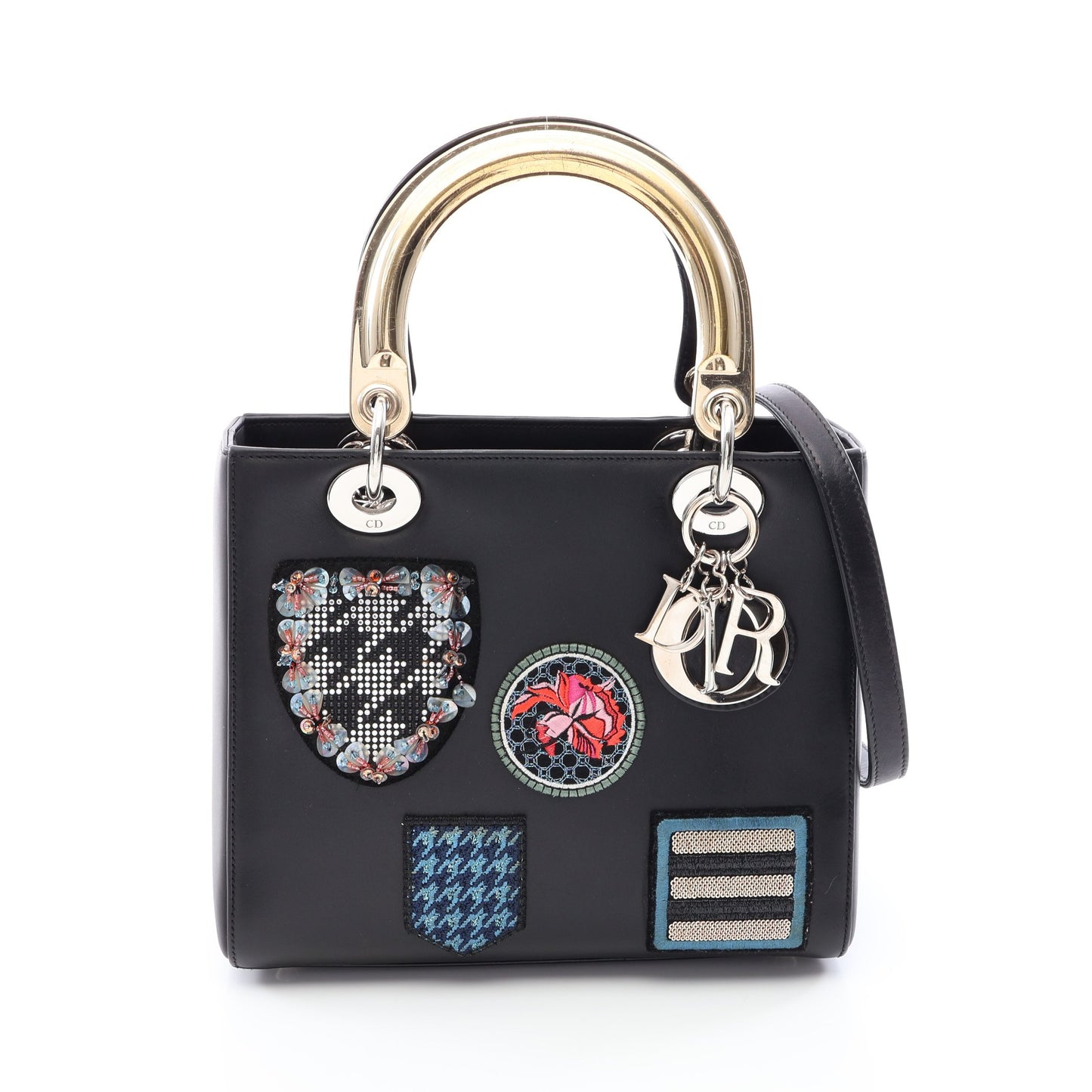 LADY DIOR レディディオール 2WAY ハンドバッグ レザー ブラック クリスチャンディオール バッグ Christian Dior