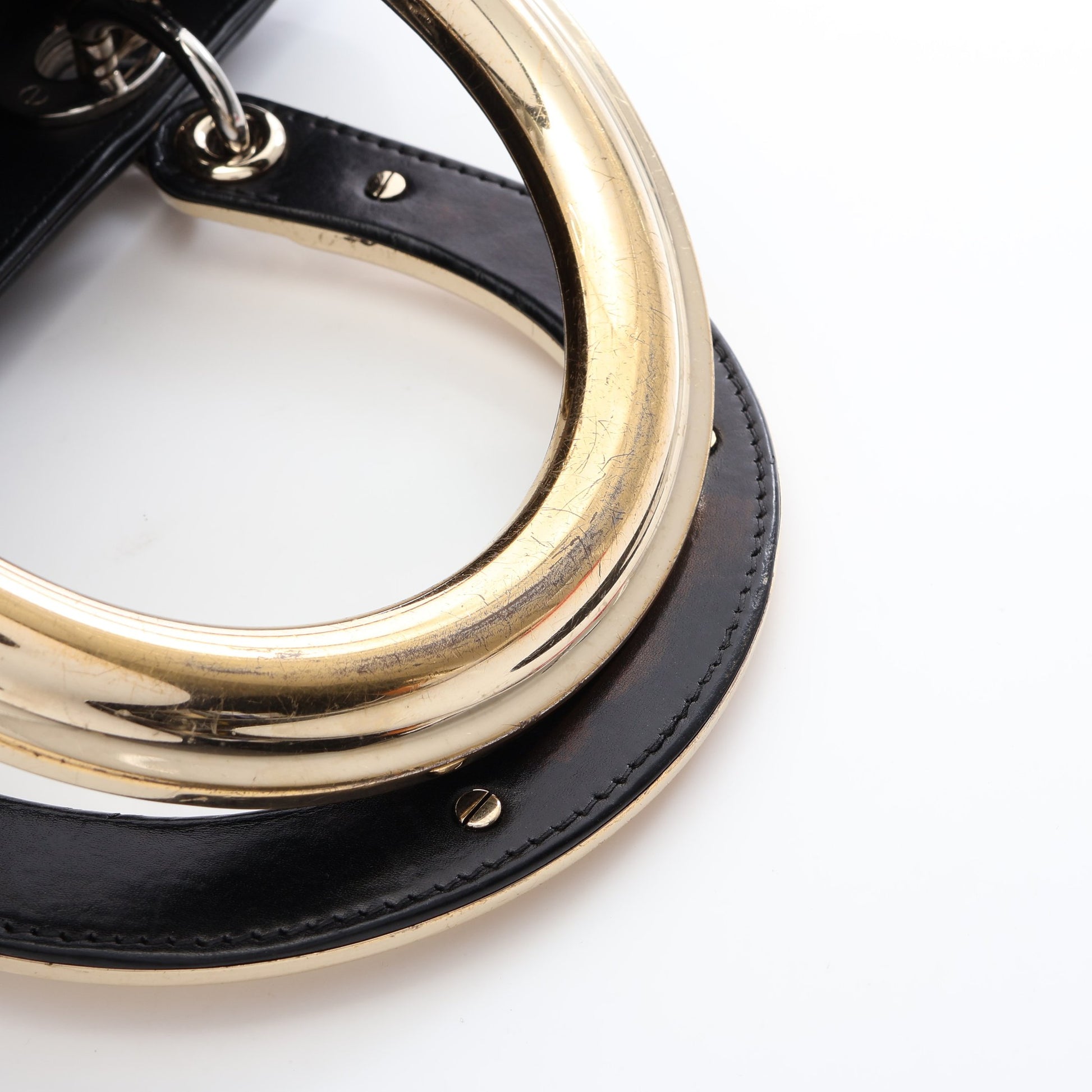 LADY DIOR レディディオール 2WAY ハンドバッグ レザー ブラック クリスチャンディオール バッグ Christian Dior