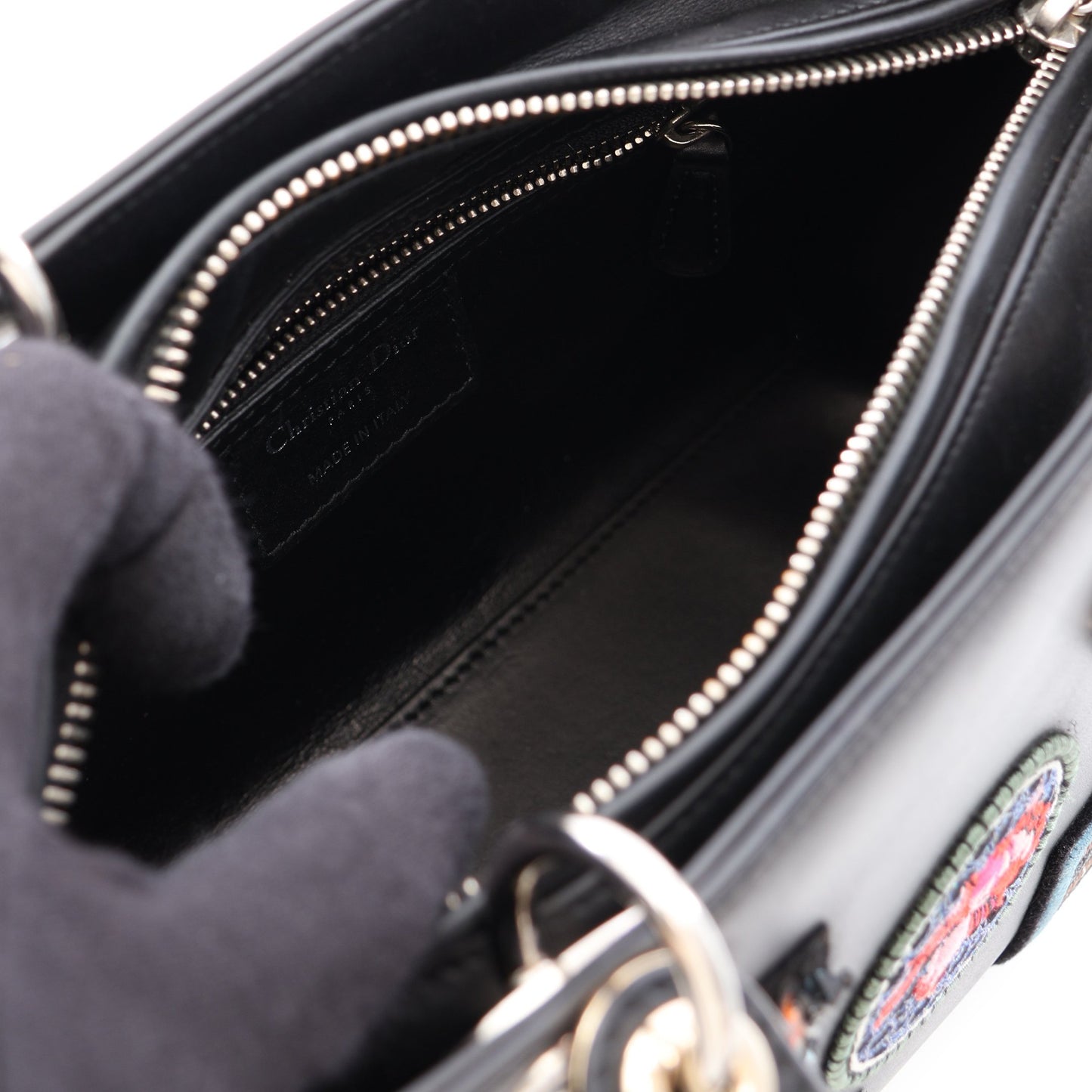 LADY DIOR レディディオール 2WAY ハンドバッグ レザー ブラック クリスチャンディオール バッグ Christian Dior