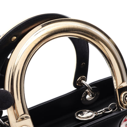 LADY DIOR レディディオール 2WAY ハンドバッグ レザー ブラック クリスチャンディオール バッグ Christian Dior