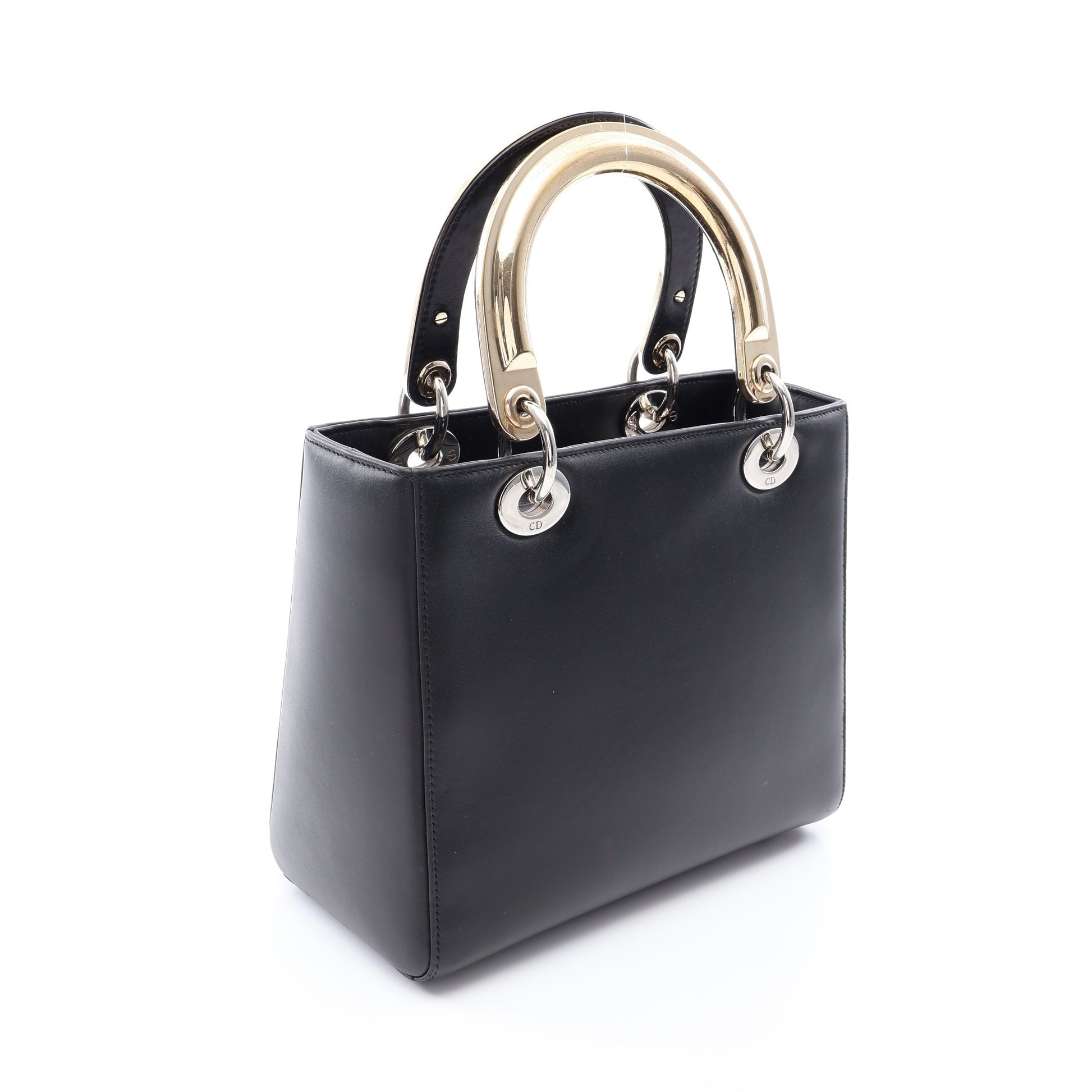 LADY DIOR レディディオール 2WAY ハンドバッグ レザー ブラック クリスチャンディオール バッグ Christian Dior