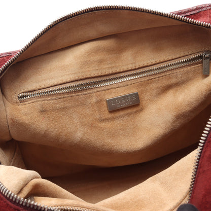 アマソナ ハンドバッグ スエード レザー ボルドー ロエベ バッグ LOEWE