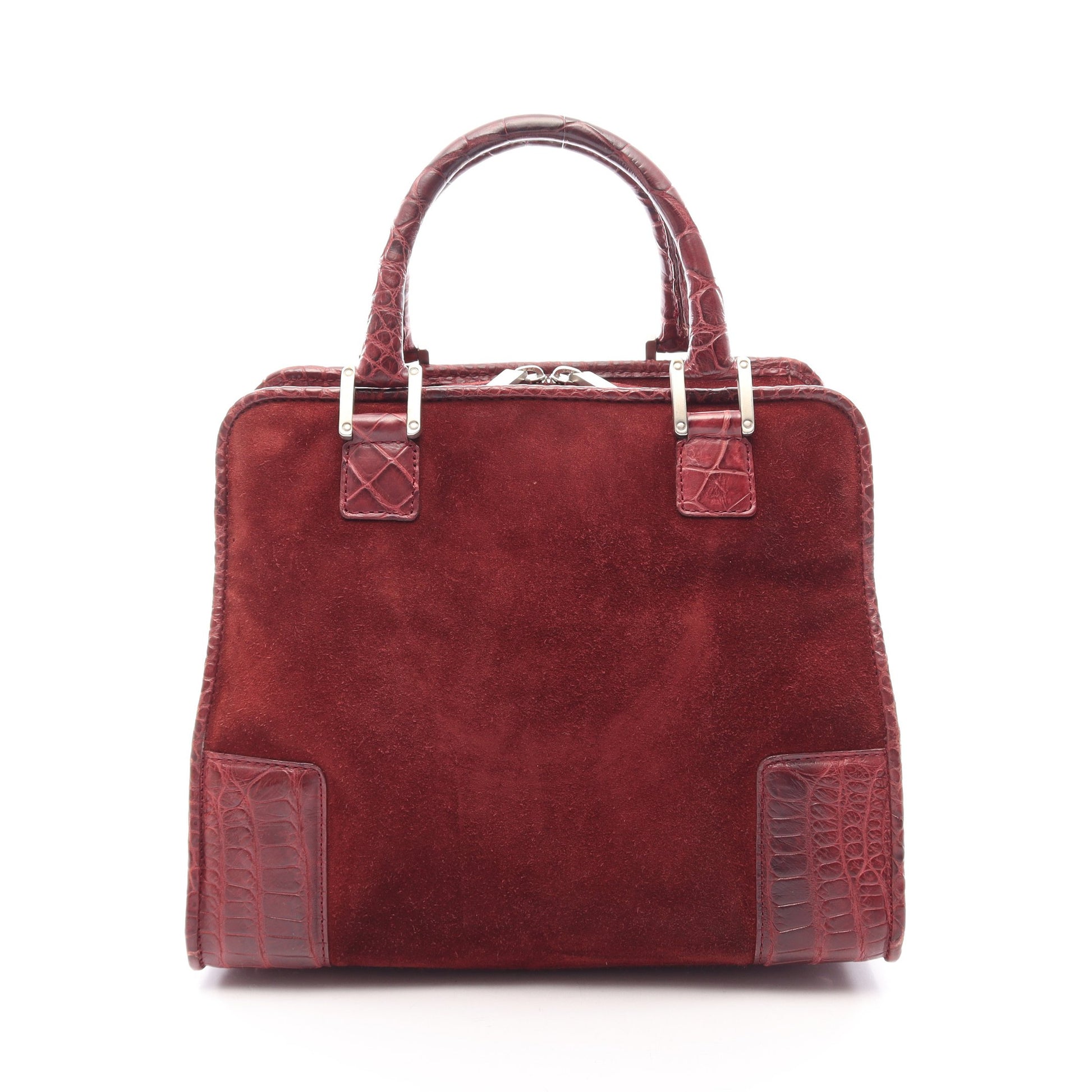アマソナ ハンドバッグ スエード レザー ボルドー ロエベ バッグ LOEWE