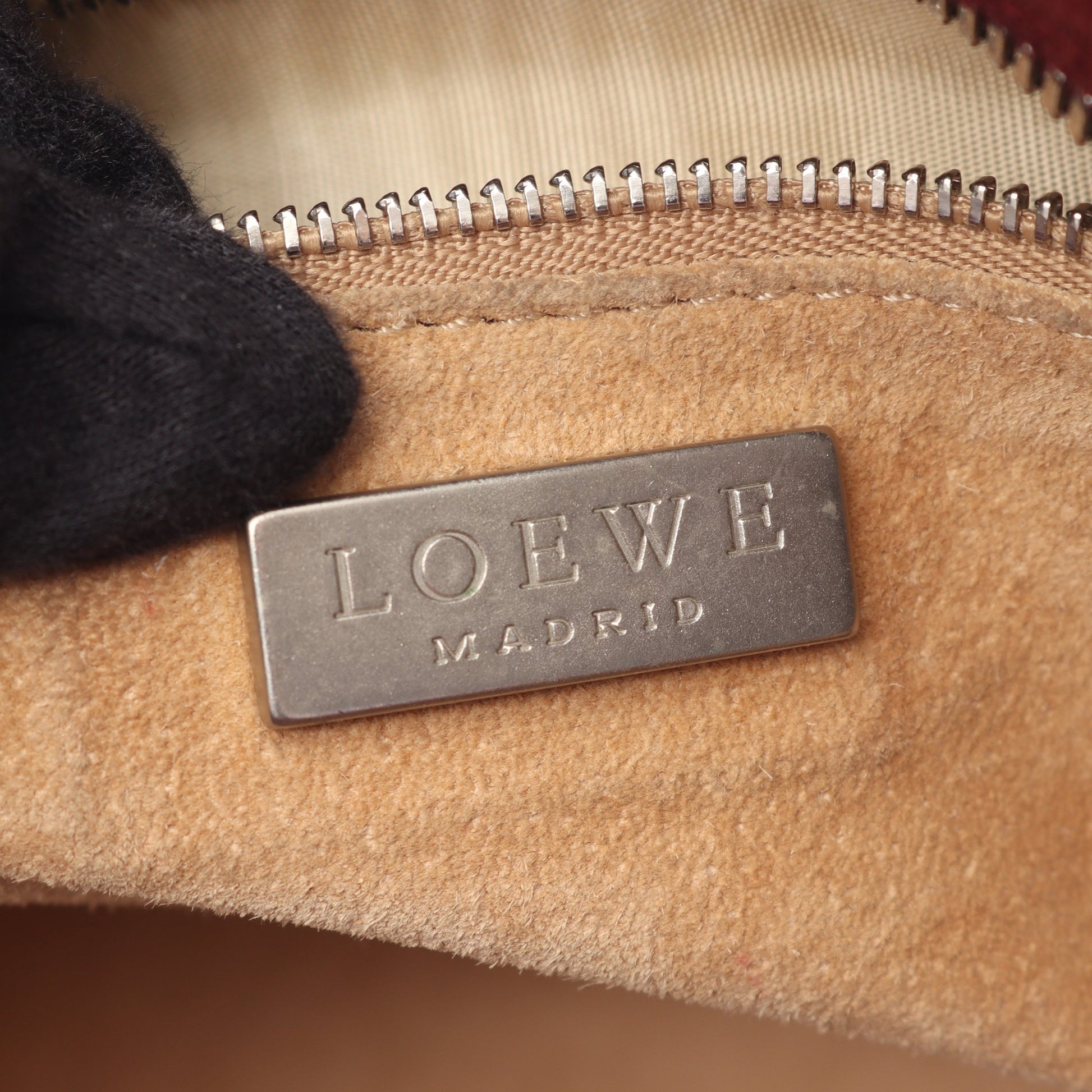 アマソナ ハンドバッグ スエード レザー ボルドー ロエベ バッグ LOEWE