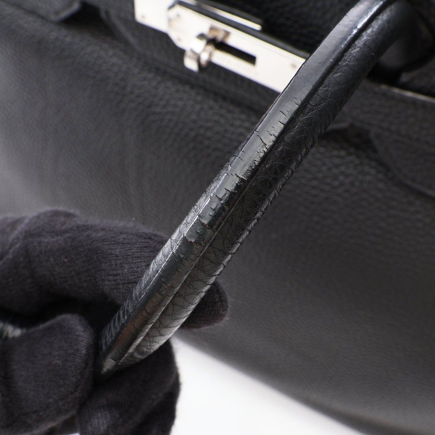 バーキン35 ハンドバッグ トゴ ブラック シルバー金具 □K刻印 エルメス バッグ HERMES
