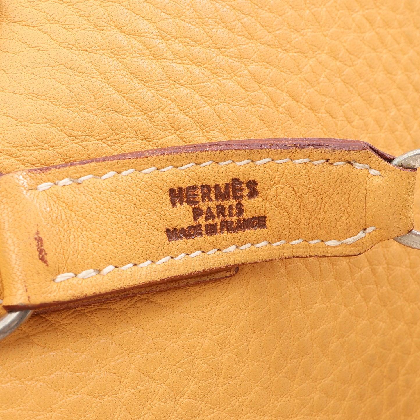 トリム35 サフラン ワンショルダーバッグ トリヨンクレマンス イエローブラウン シルバー金具 □D刻印 エルメス バッグ HERMES