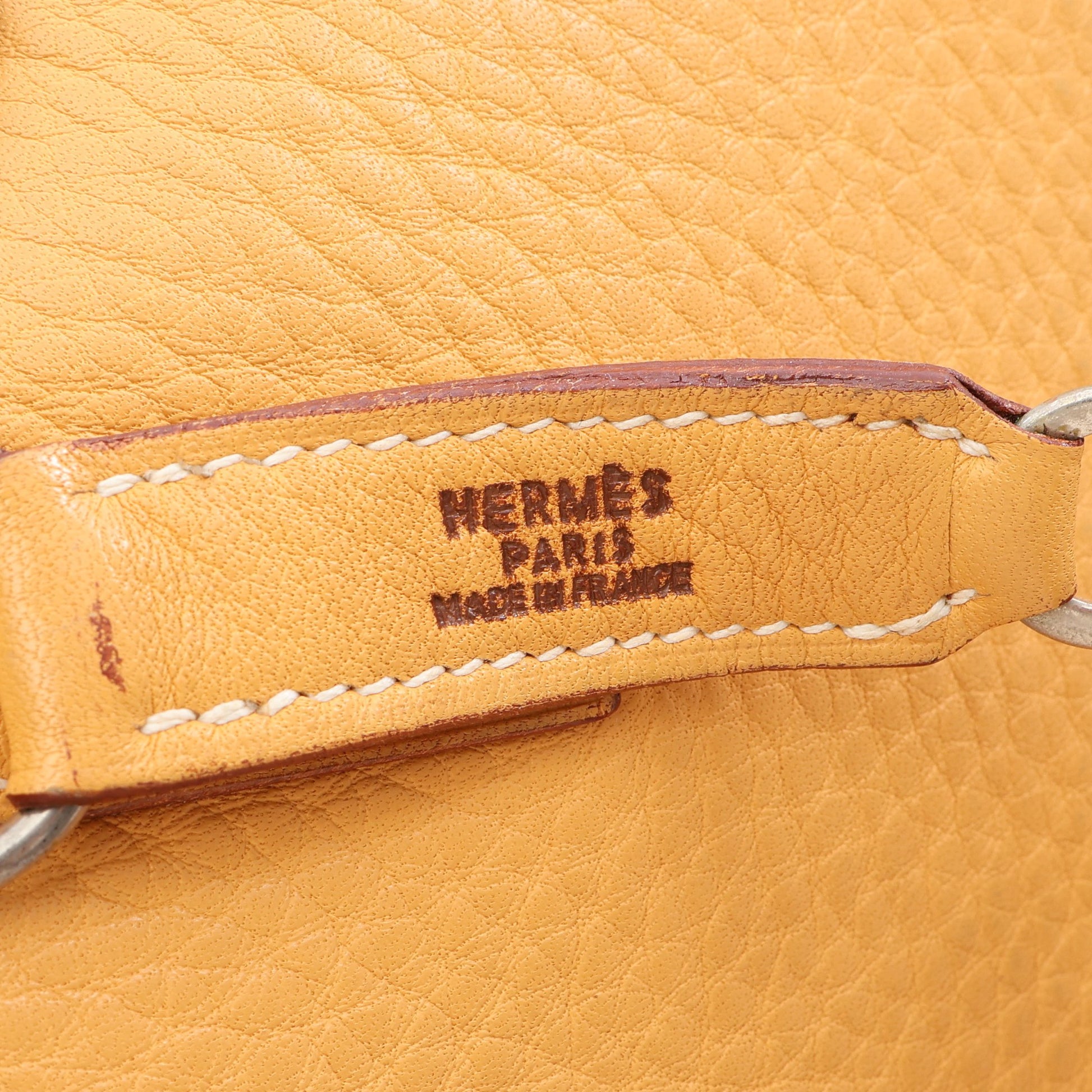 トリム35 サフラン ワンショルダーバッグ トリヨンクレマンス イエローブラウン シルバー金具 □D刻印 エルメス バッグ HERMES