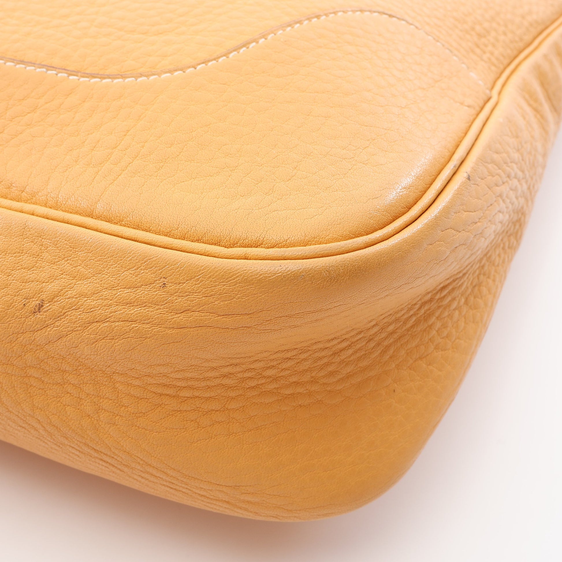 トリム35 サフラン ワンショルダーバッグ トリヨンクレマンス イエローブラウン シルバー金具 □D刻印 エルメス バッグ HERMES