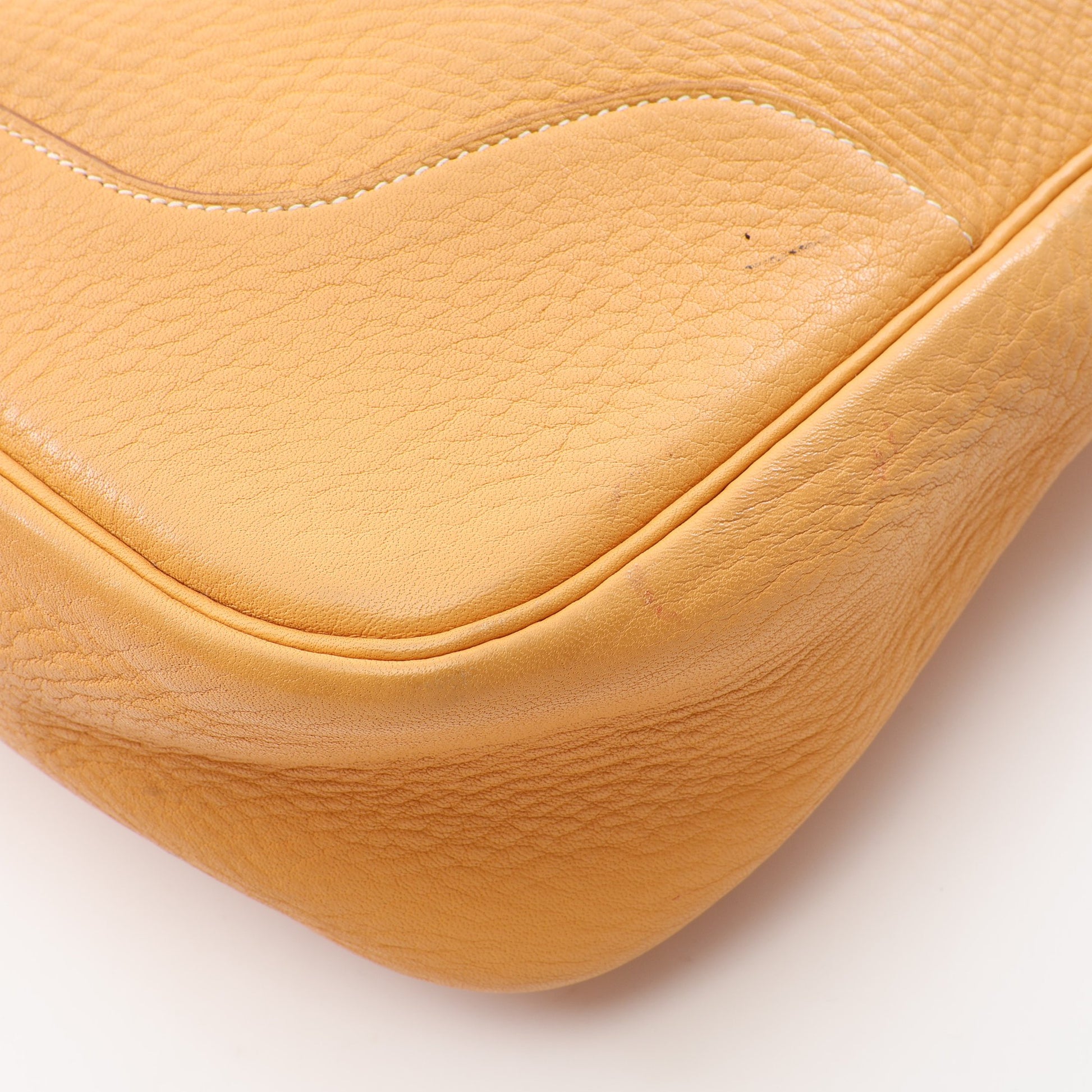 トリム35 サフラン ワンショルダーバッグ トリヨンクレマンス イエローブラウン シルバー金具 □D刻印 エルメス バッグ HERMES